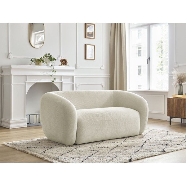 Beżowa sofa z tkaniny szenilowej 160 cm Celine – Bobochic Paris-image-1