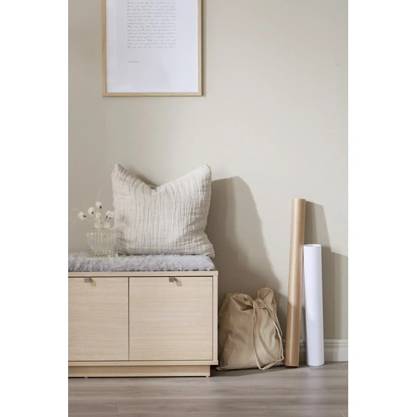 Szaro-naturalna szafka na buty w dekorze dębu z siedziskiem Confetti – Rowico-image-1