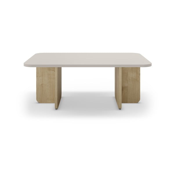 Kremowy/w naturalnym kolorze stolik w dekorze dębu 56x100 cm Hillary – Marckeric