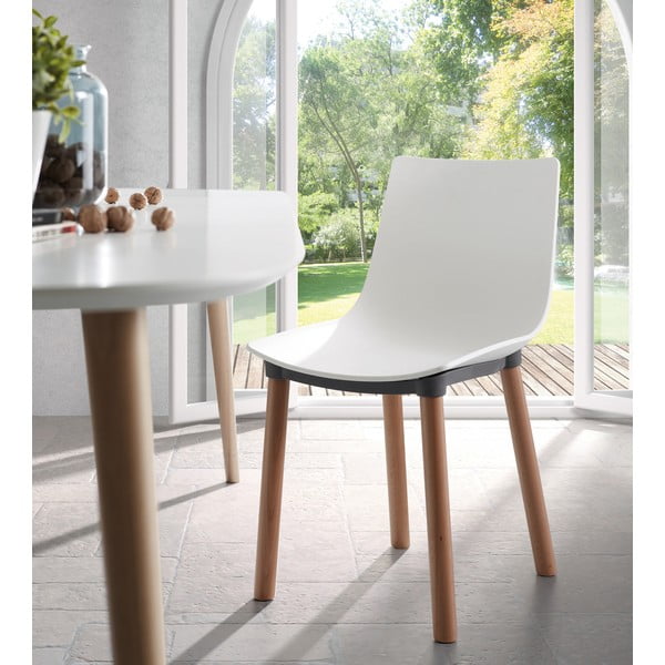 Biały rozkładany stół z białym blatem 100x160 cm Oqui – Kave Home-image-3