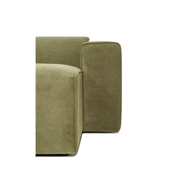 Zielony moduł szezlonga do sztruksowej sofy Scandic Sting, prawostronny-image-4