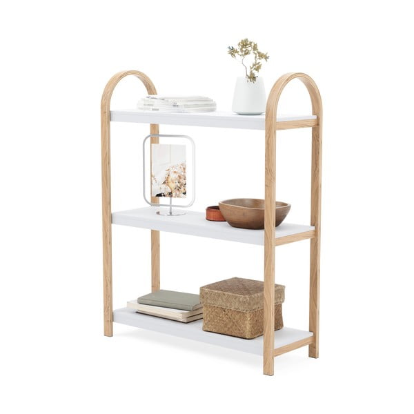 Biały regał w dekorze drewna egzotycznego 72x90 cm Bellwood – Umbra-image-4