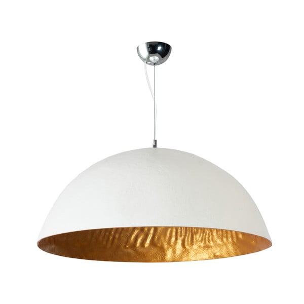 Biało-złota lampa wisząca ETH Mezzo Tondo, ⌀ 70 cm