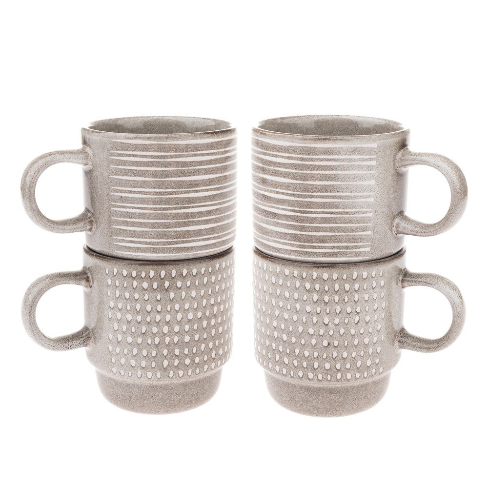 Jasnobrązowe filiżanki zestaw 4 szt. ceramiczne 290 ml – Dakls