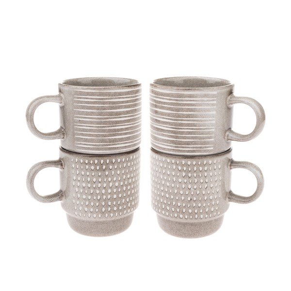 Jasnobrązowe filiżanki zestaw 4 szt. ceramiczne 290 ml – Dakls