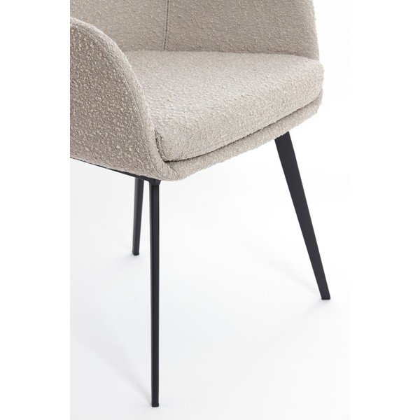 Beżowy tapicerowany fotel jadalniany z podłokietnikami Leone – Light & Living-image-4