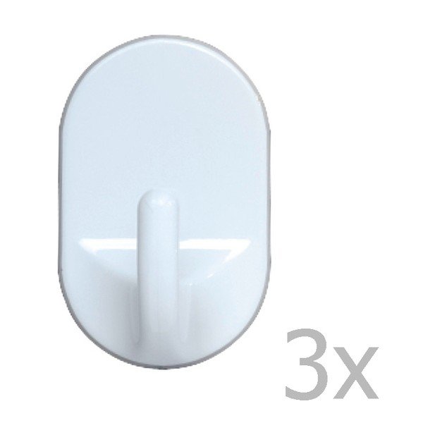 Zestaw 3 haczyków ściennych Wenko Medium Oval Hooks White-image-1