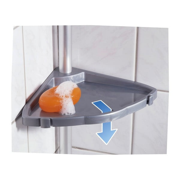 Szara teleskopowa półeczka wisząca pod prysznic Wenko Easy-image-3