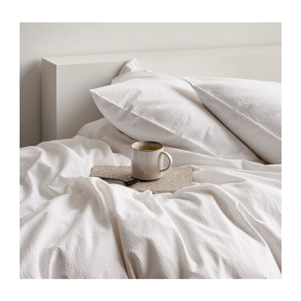 Biała pościel z bawełny organicznej 200x140 cm Wave Optical - Södahl-image-1