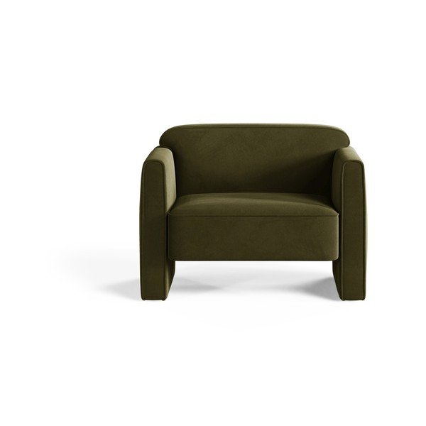 Zielony aksamitny fotel Abby – Micadoni -image-1