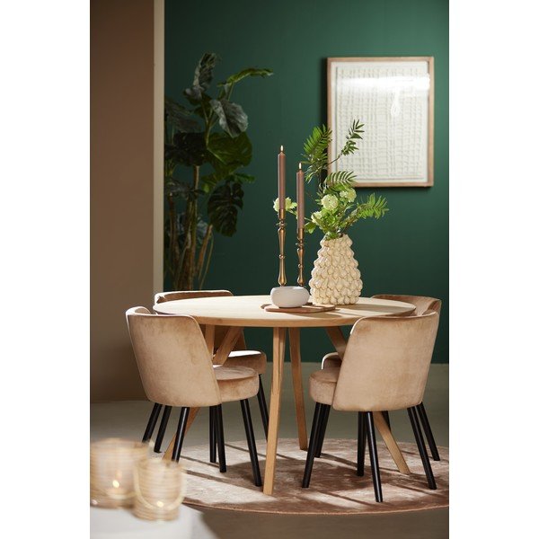 Okrągły stół z litego drewna mango ø 120 cm Quenza – Light & Living-image-1