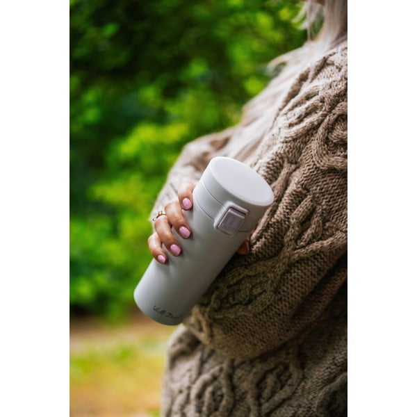 Biały podróżny kubek termiczny Vialli Design Fuori, 400 ml-image-4