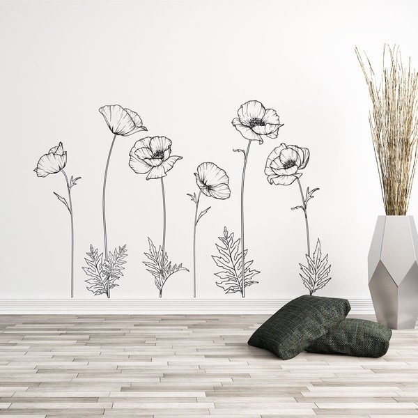 Komplet naklejek ściennych Ambiance Poppies-image-2