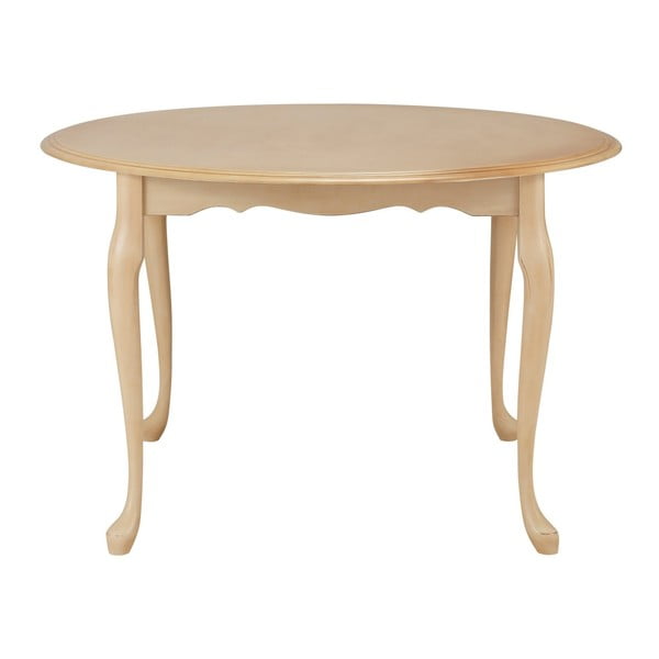 Kremowy stół do jadalni z drewna kauczukowca Støraa Charles, Ø 90 cm