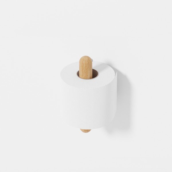 Uchwyt ścienny na papier toaletowy z drewna dębowego Wireworks Yoku-image-3