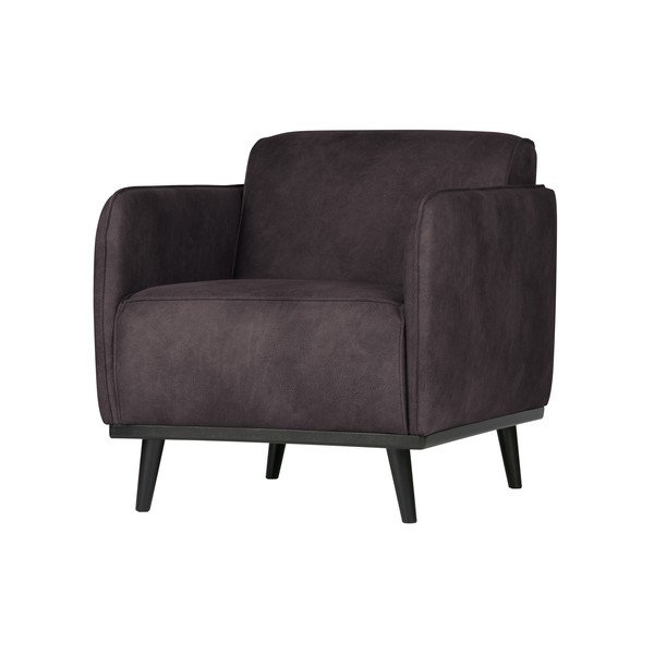 Szary fotel z imitacji skóry BePureHome Statement-image-2