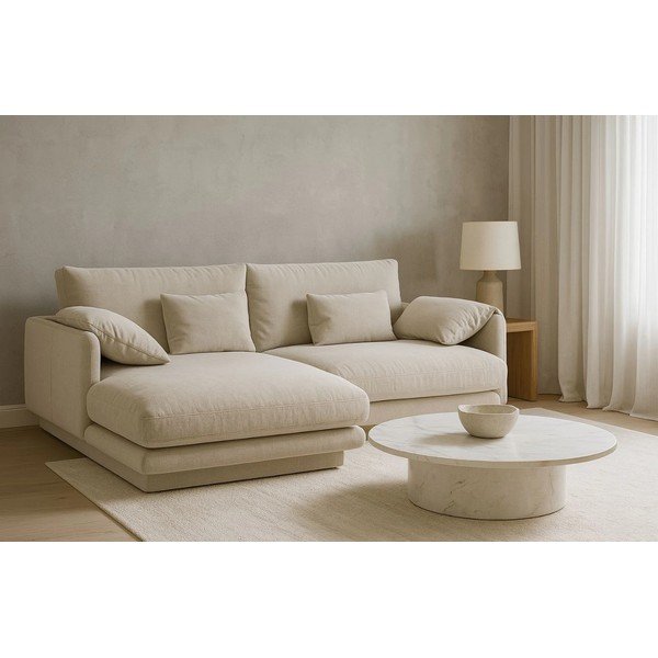 Beżowy narożnik (lewostronny) Torino – Micadoni Home-image-1