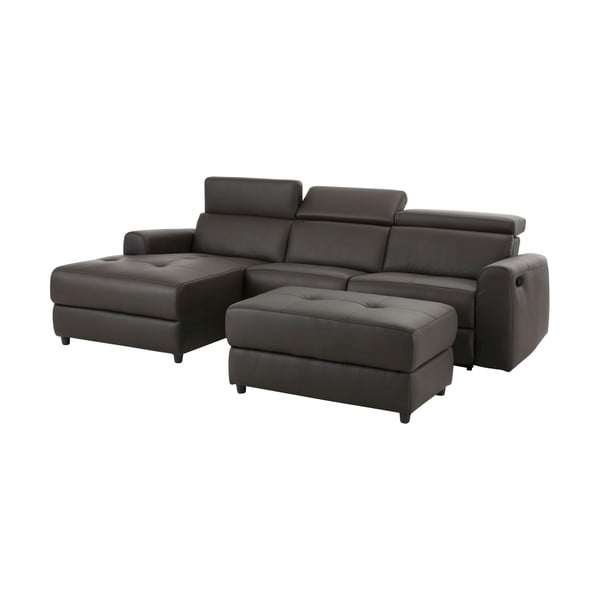 Ciemnobrązowy skórzany narożnik (lewostronny) Capena – Støraa-image-4