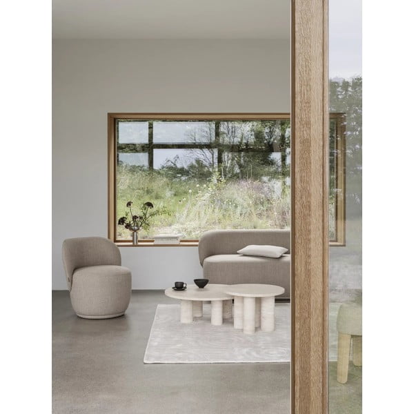 Beżowy kamienny okrągły stolik ø 75 cm Volos – Blomus-image-1