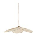 Kremowa lampa wisząca z tekstylnym kloszem Fyano – Light & Living