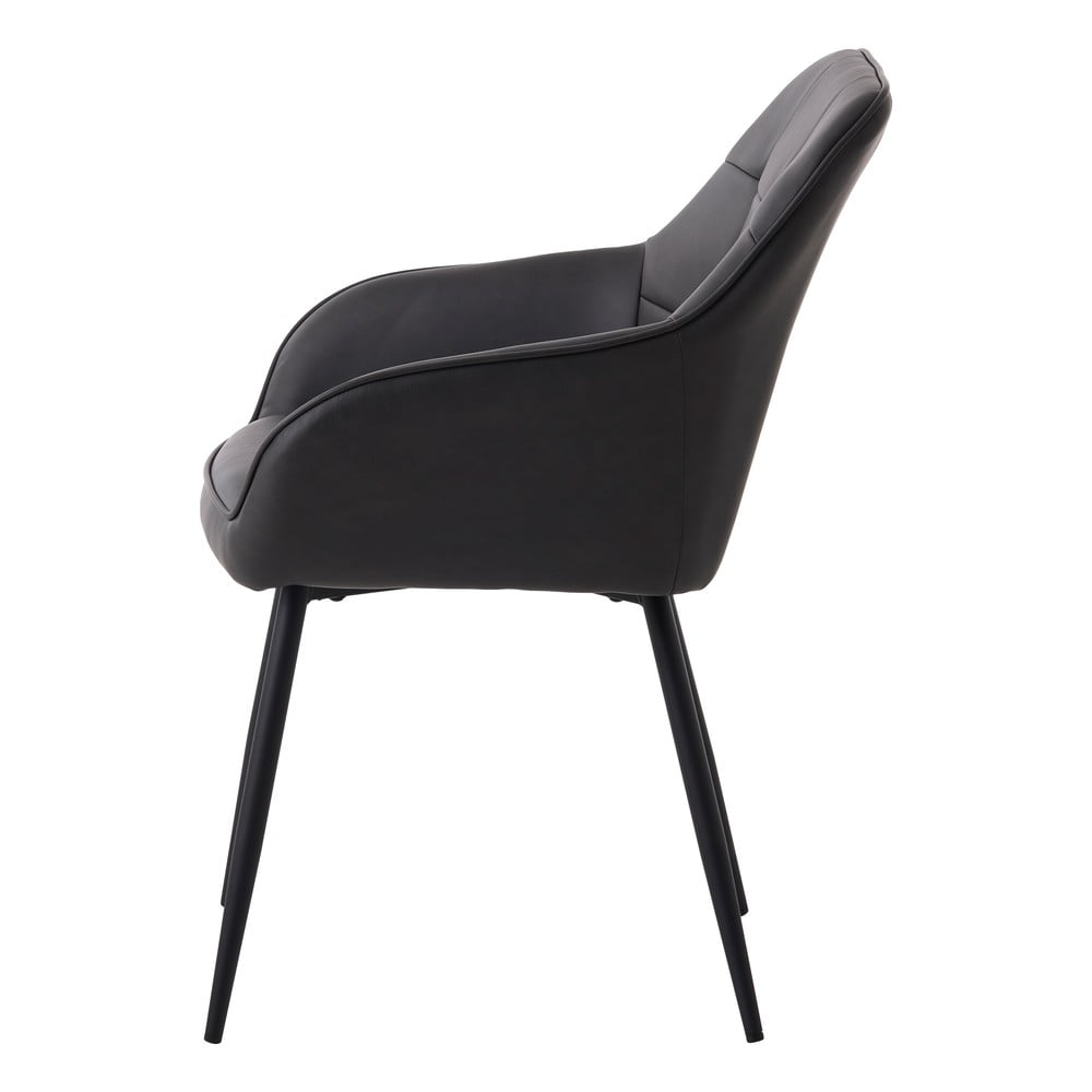 Ciemnoszare tapicerowane fotele jadalniane zestaw z podłokietnikami 2 szt. Nolan Square – Unique Furniture (zdjęcie 9)