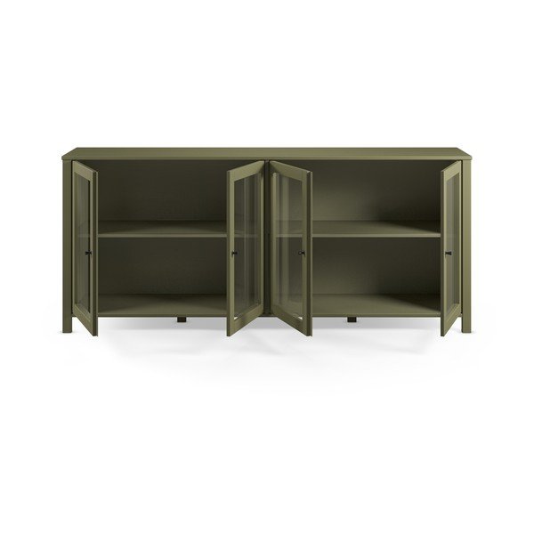 Zielona witryna z litego drewna sosnowego 186x80x40 cm Alessandra – Marckeric-image-3