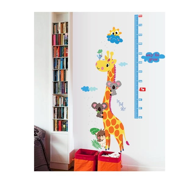 Naklejka dziecięca do mierzenia wzrostu na drzwi/na ścianę 60x120 cm Giraffe & Koalas – Ambiance-image-2
