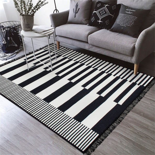 Czarny-biały dywan dwustronny Klotho, 120x180 cm-image-3