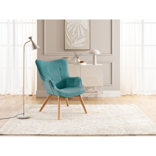 Turkusowy sztruksowy fotel Niko – Ropez-image-4