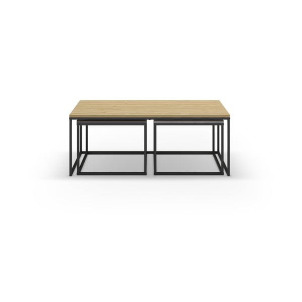 Szaro-naturalne stoliki zestaw 3 szt. 60x110 cm Camelia – Marckeric-image-2