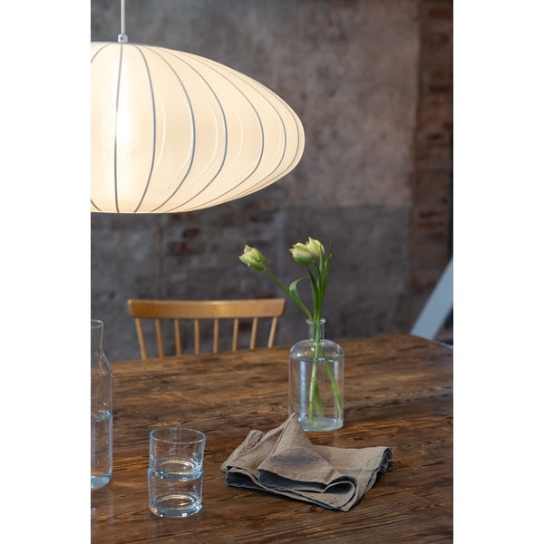 Biała lampa wisząca z tekstylnym kloszem ø 60 cm Florence – Markslöjd-image-4