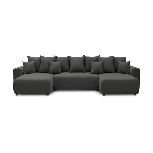Ciemnoszara sofa rozkładana w kształcie litery U Envy – Bobochic Paris