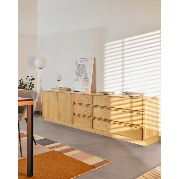 Lampa stojąca w kolorze złota ze szklanym kloszem (wys. 150 cm) Mahala – Kave Home-image-2