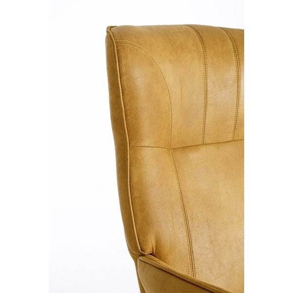 Musztardowy fotel z imitacji skóry Nasira – Bizzotto-image-1