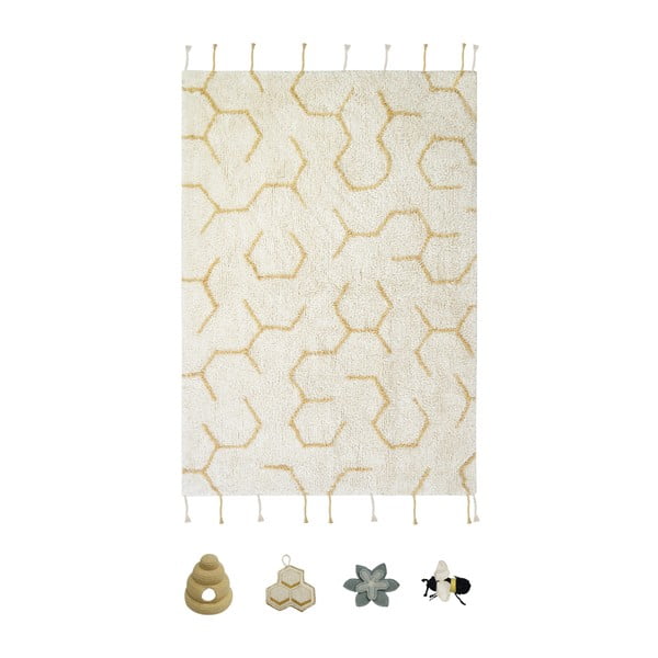 Kremowy bawełniany dziecięcy dywan do zabawy 90x130 cm Pollination – Lorena Canals