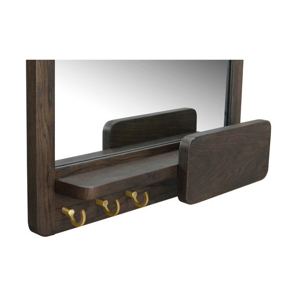 Lustro ścienne z półką i drewnianą ramą 45x10 cm Inverness – Rowico-image-3