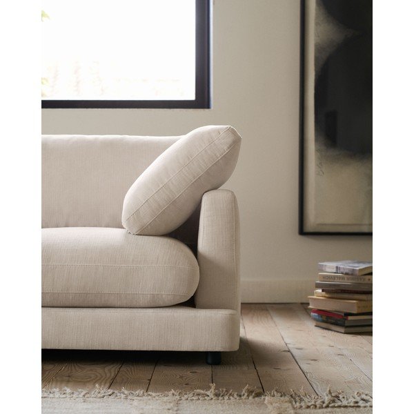 Beżowy narożnik z tkaniny szenilowej (lewostronny/z szezlongiem) Gala – Kave Home-image-4