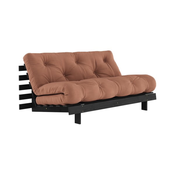 Ceglasta rozkładana sofa 160 cm Roots Black Night – Karup Design