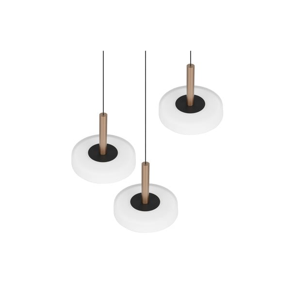 Lampa wisząca LED  w czarno-biało-złotym kolorze ze ściemniaczem i szklanym kloszem ø 35 cm Celeste – Trio-image-4