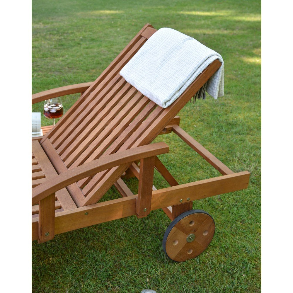 Brązowy drewniany leżak ogrodowy Beverly Hills – Garden Pleasure (zdjęcie 6)