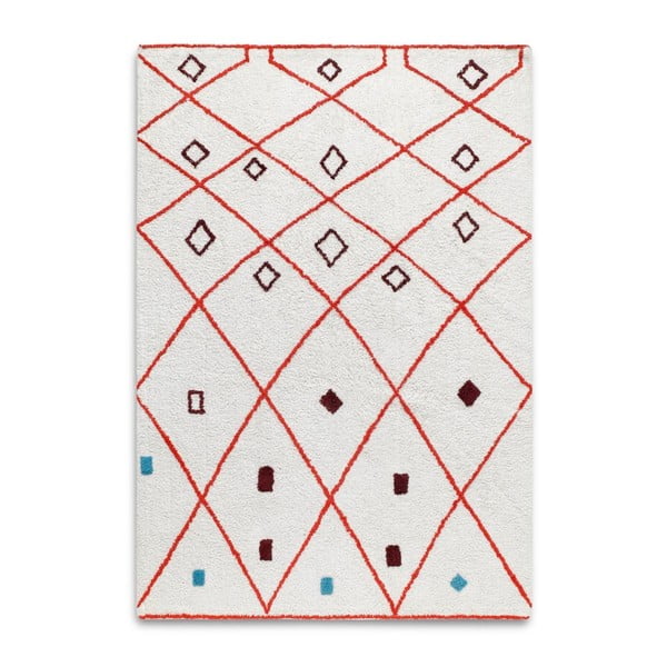 Biało-czerwony dywan z bawełny HF Living Morocco, 120x170 cm