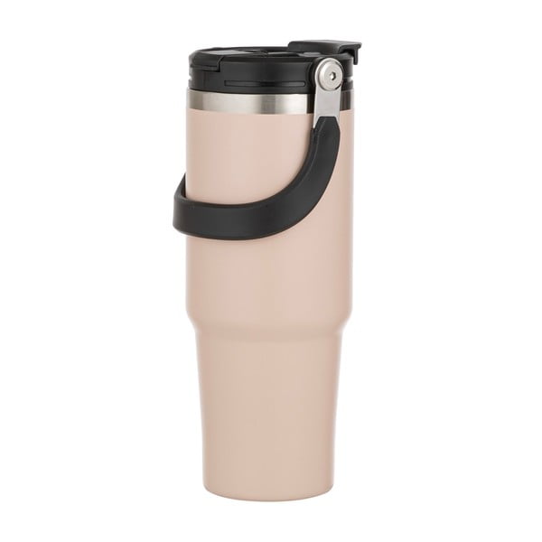 Beżowa podróżna butelka ze stali nierdzewnej 1 l Eco – Ladelle