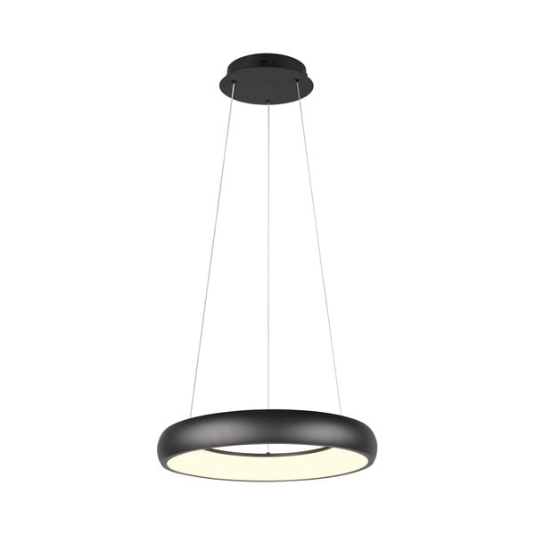 Lampa wisząca LED ze ściemniaczem w kolorze matowej czerni z metalowym kloszem ø 46 cm Cardona – Trio-image-2