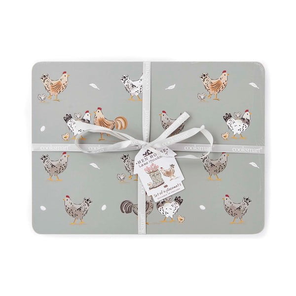 Korkowe maty stołowe zestaw 4 szt. 21x29 cm Hen House – Cooksmart ®
