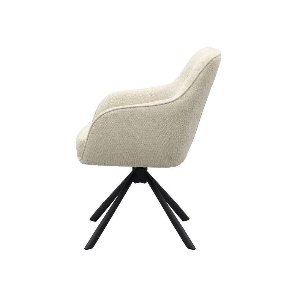Kremowy tapicerowany fotel jadalniany z podłokietnikami Avola – Unique Furniture (zdjęcie 4)