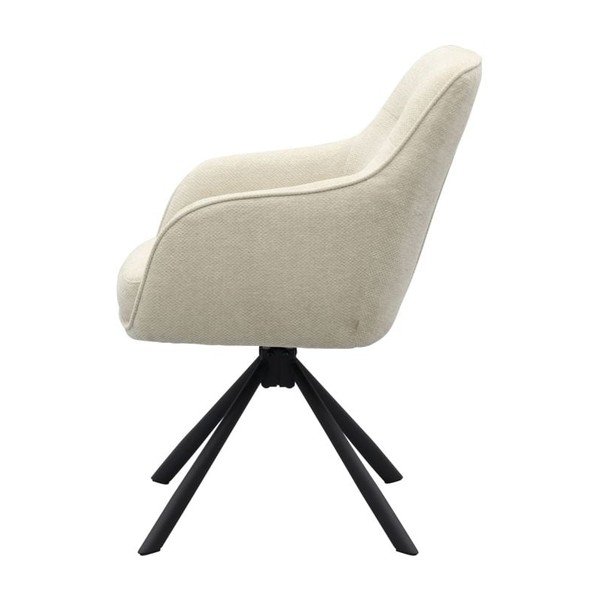 Kremowy tapicerowany fotel jadalniany z podłokietnikami Avola – Unique Furniture-image-3