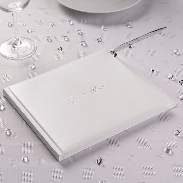 Księga gości z długopisem Neviti Premium White/Silver