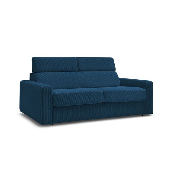 Ciemnoniebieska sztruksowa rozkładana sofa 195 cm Monaco – Bobochic Paris-image-1
