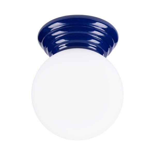 Niebieska lampa sufitowa ceramiczna ze szklanym kloszem ø 12 cm Farsa – Sollux