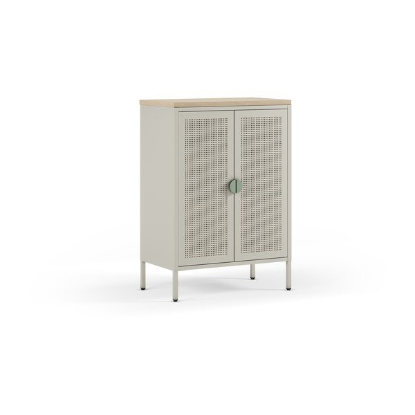 Kremowa/w naturalnym kolorze metalowa szafka 70x100x40 cm Sayla – Marckeric